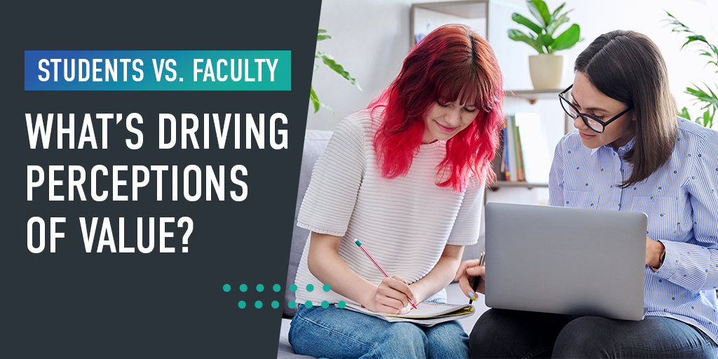 1/3 of students and nearly 1/3 of faculty say the value of higher education has increased, according to our latest COLLEGE 2030™ report. Read on to learn what drives their perceptions of value – and the related opportunities for institutions. bit.ly/3JuscGt