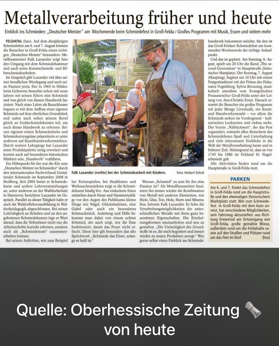 GFeldatal's tweet photo. #handwerkskunst live erleben und mitmachen, selbst gestalten💪. #Schmiedefest im #feldatal am Sonntag 07.08.22 #vogelsberg #vogelsbergkreis #handwerk @dashandwerk @schmiedefest_feldatal https://t.co/7XyVRPQqzX