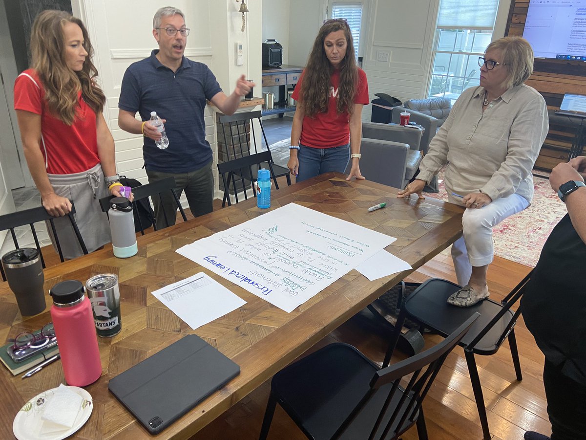 GregSearsEdu's tweet photo. The @Kings_Schools admin team recharge today!   Engaging discussion aligning strategic initiatives throughout the district.  Enhancing #kingsstrong culture, personalizing learning and power five future career and college ready skills!   Thankful for this team! https://t.co/P9XvKsKAwj