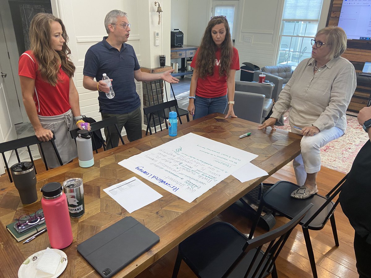GregSearsEdu's tweet photo. The @Kings_Schools admin team recharge today!   Engaging discussion aligning strategic initiatives throughout the district.  Enhancing #kingsstrong culture, personalizing learning and power five future career and college ready skills!   Thankful for this team! https://t.co/P9XvKsKAwj