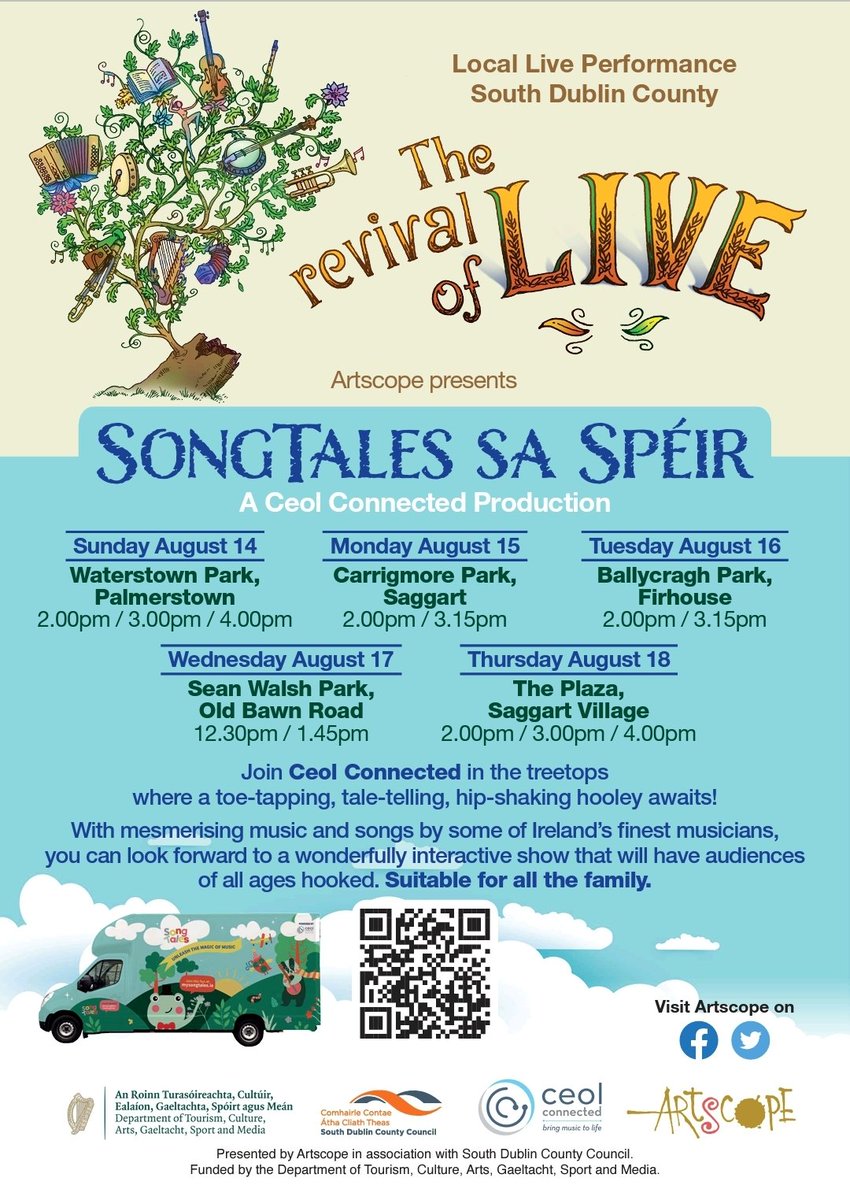 AlanHayesDublin's tweet photo. Save the date for live music, stories, dancing and family fun.

A series of FREE events hosted by @sdublincoco 

Kicking off in #WaterstownPark #Palmerstown on Sunday 14th August https://t.co/KhdZ1Ae8sx