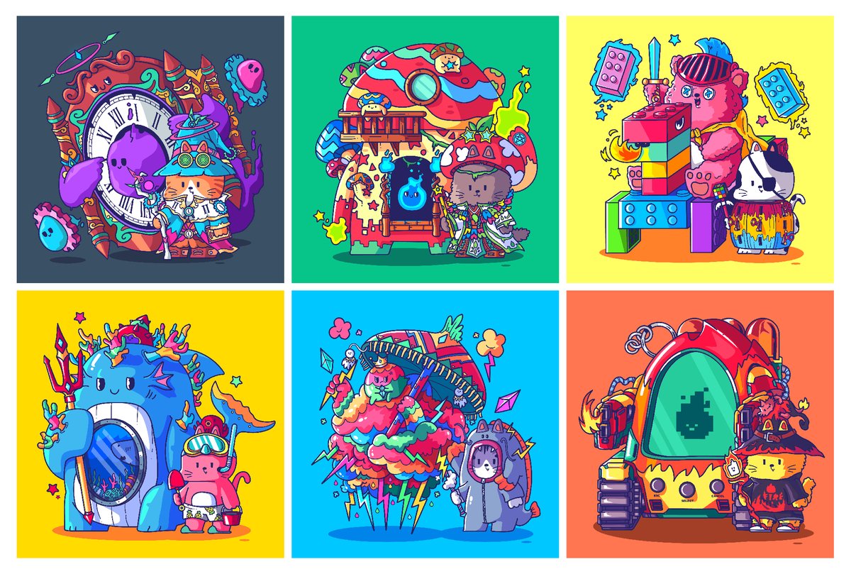 COLLECTION 
THE MAGIC CATSTER
50 MEOW
DROP 6/50
0.035 ETH

TIME MAGE #1
 GREEN WIZARD #2
TOY MAGE #3
 BLUE WIZARD #4
THUNDER MAGE #5
RED WIZARD #6

AVAILABLE ON
opensea.io/collection/the…

#Ethereum #nftcollector #NFTCommunity #NFTdrops #OpenSeaNFT #NFTartist #NFTs