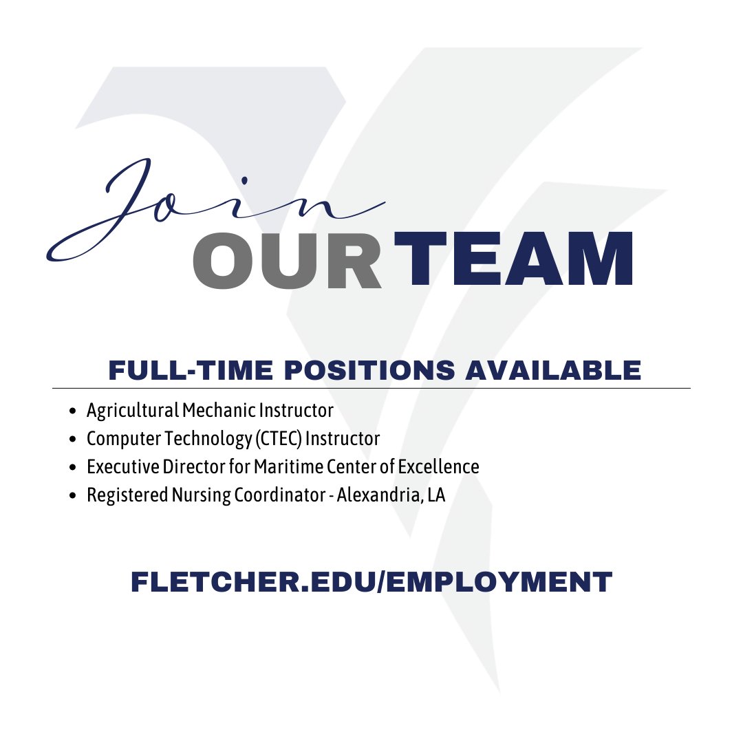 FletcherCollege's tweet photo. Want to be a part of our Fletcher family? Here's your chance!
If you or someone you know is interested in one of our full-time positions, you can find more information and apply at https://t.co/D6ZZOtD3Vd
#jobopportunity #fulltimeposition #myfletcher #endccstigma #nowhiring https://t.co/Rbqy4CMWi3