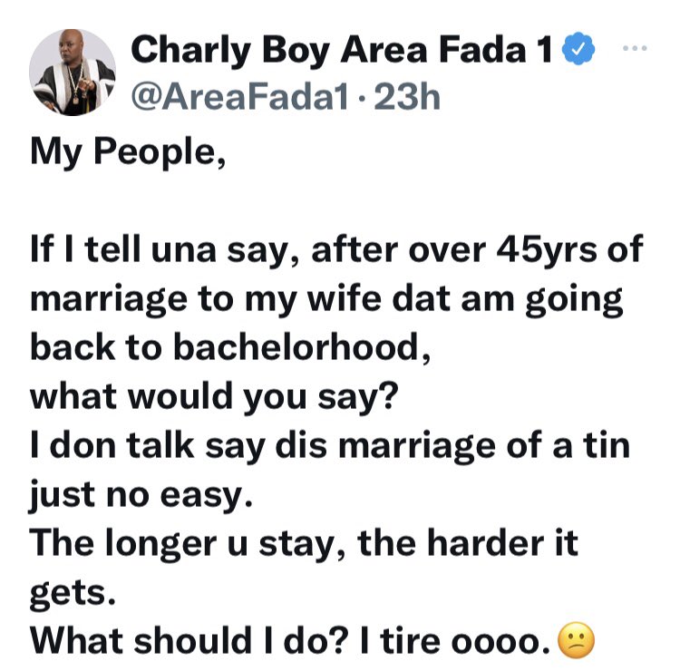 Charly Boy Area Fada 1 tweet media