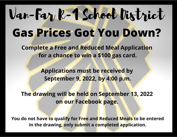 john_fortney22's tweet photo. Fill out a Free and Reduced Meal Application for a chance to win a gas card. See details below. Applications can be printed from the main page of our school website. https://t.co/tjgXaECvDm