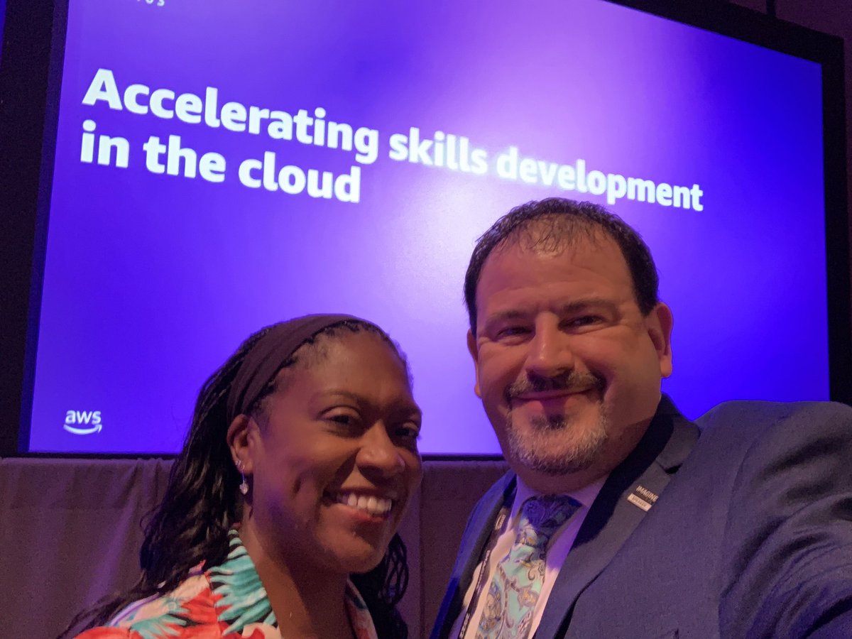 On stage soon with @sherrinbraxton at @awscloud #AWSImagine for a panel on Accelerating Skills Development in the Cloud. Thanks to @coursera for the invite! Happy to rep @AlamoColleges1 learner focused #microcredential strategy.