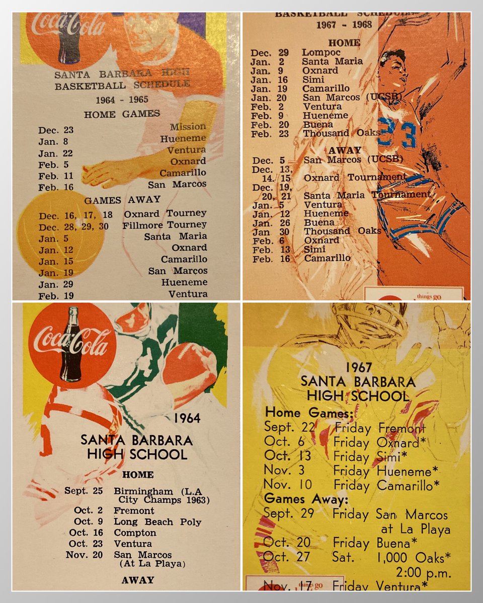 Santa Barbara High School Basketball and Football Schedules from the 1960s

<a href="/santabarbara_hs/">Santa Barbara High School</a>  <a href="/SBHS_Alumni/">Santa Barbara High School Alumni</a>   <a href="/SBHistoryMuseum/">Santa Barbara Museum</a>