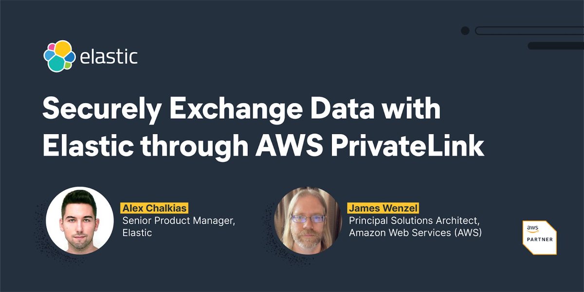 Join experts from Elastic and <a href="/awscloud/">Amazon Web Services</a> to learn about customer challenges for securing network traffic, dive into the AWS PrivateLink features, use cases, and architecture, and discover the benefits of Elastic Cloud on #AWS. Watch here: go.es.io/3OSKWAL