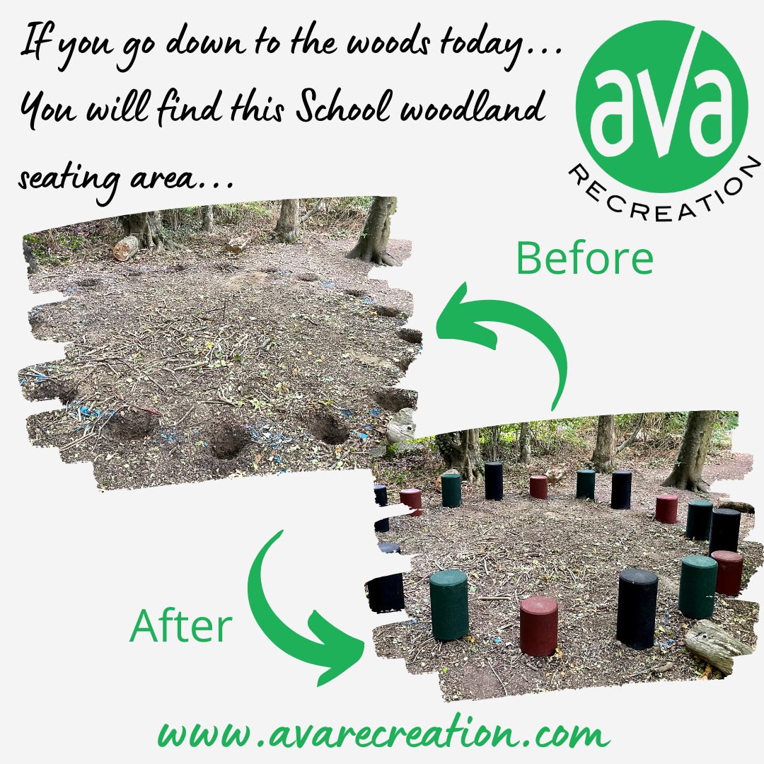 AvaRecreation's tweet photo. A woodland seating area installed for this school in Winchester ready for when the children return after the holidays. A fantastic area for outdoor lessons and playtime fun. 👍

#avarecreation #teamava #hampshireschools #winchesterschool #outdoorplayground #outdoorplayarea #play https://t.co/PLWnU3mARi