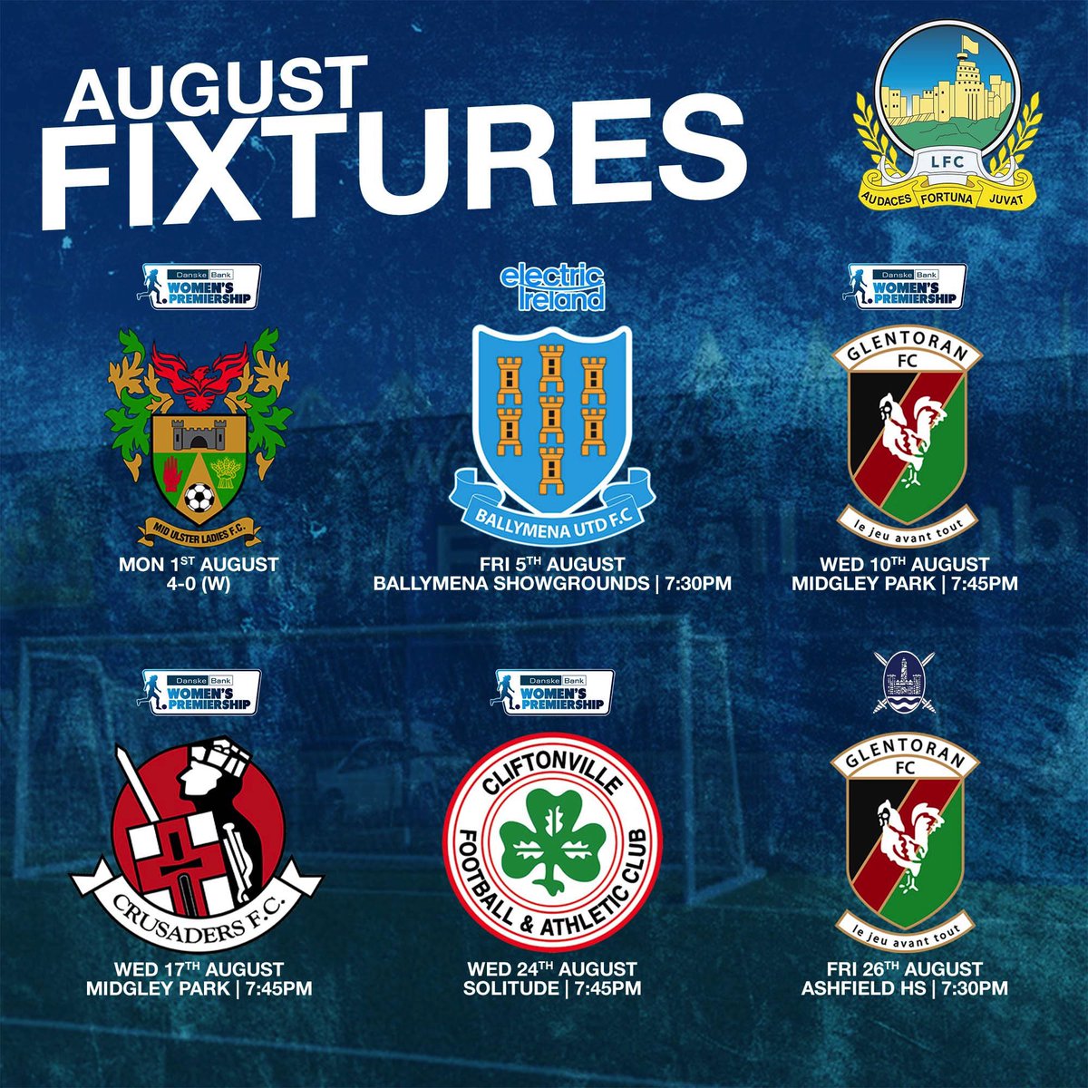 LinfieldFCWomen's tweet photo. ๐๐จ๐๐จ๐ฆ๐ง ๐๐๐ซ๐ง๐จ๐ฅ๐๐ฆ โฝ๏ธ
A busy month ahead for the squad sees us play 6๏ธโฃ games with 1๏ธโฃ already played with a win on Monday night๐ต๐ช
#COYB #LinfieldLadies https://t.co/EXknDieRLD