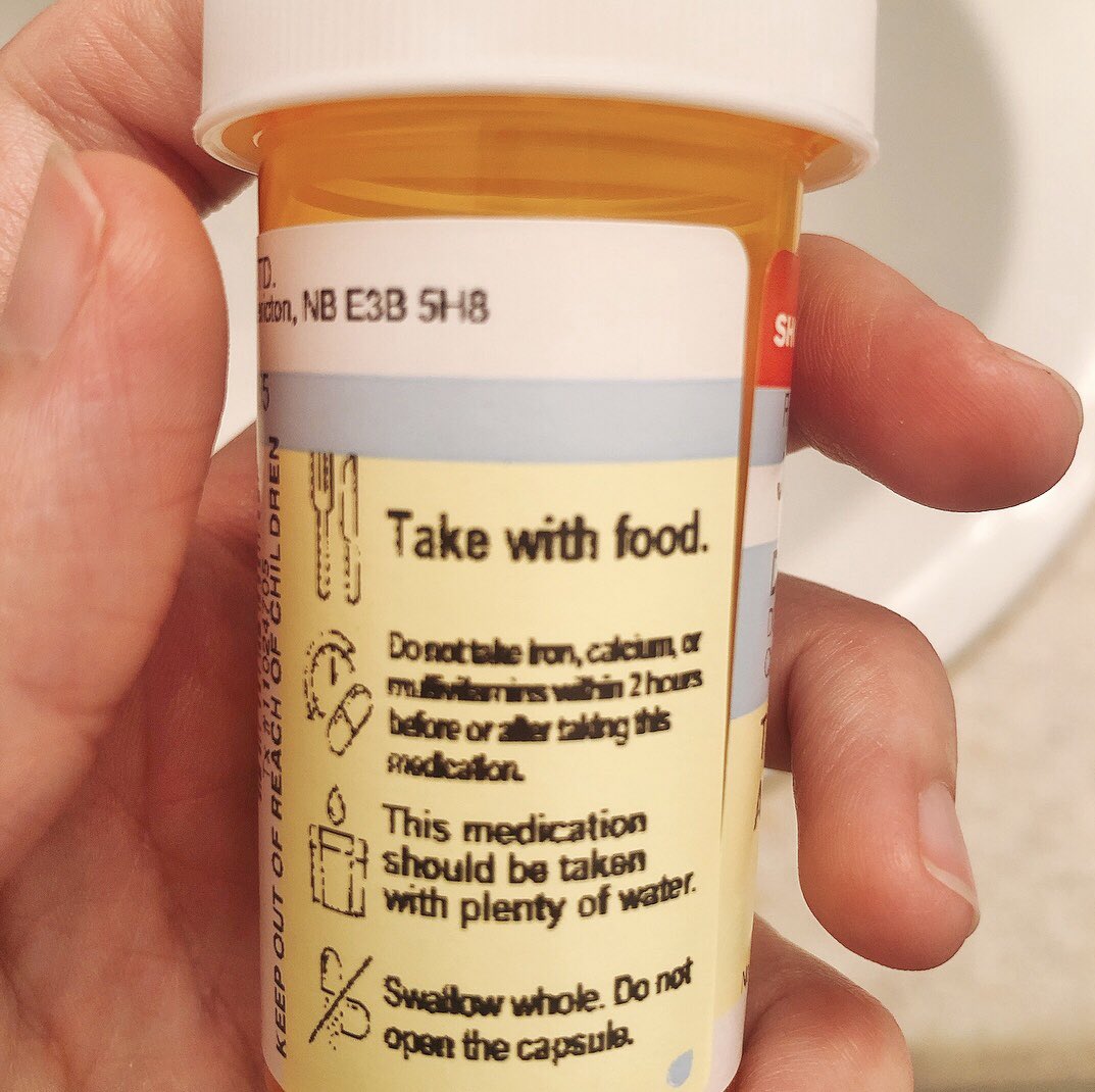 lemonmomcanada's tweet photo. Bad news: I gotta take an antibiotic (not serious so don’t worry; aside from pregnancies + lady checkups I hadn’t had to see a doc in 20 years).

Good news: doc told me I have to stuff my face with bread and butter.  That’s how I’m interpreting this top part, anyway 😁 #medicine https://t.co/Lb45TYONjj