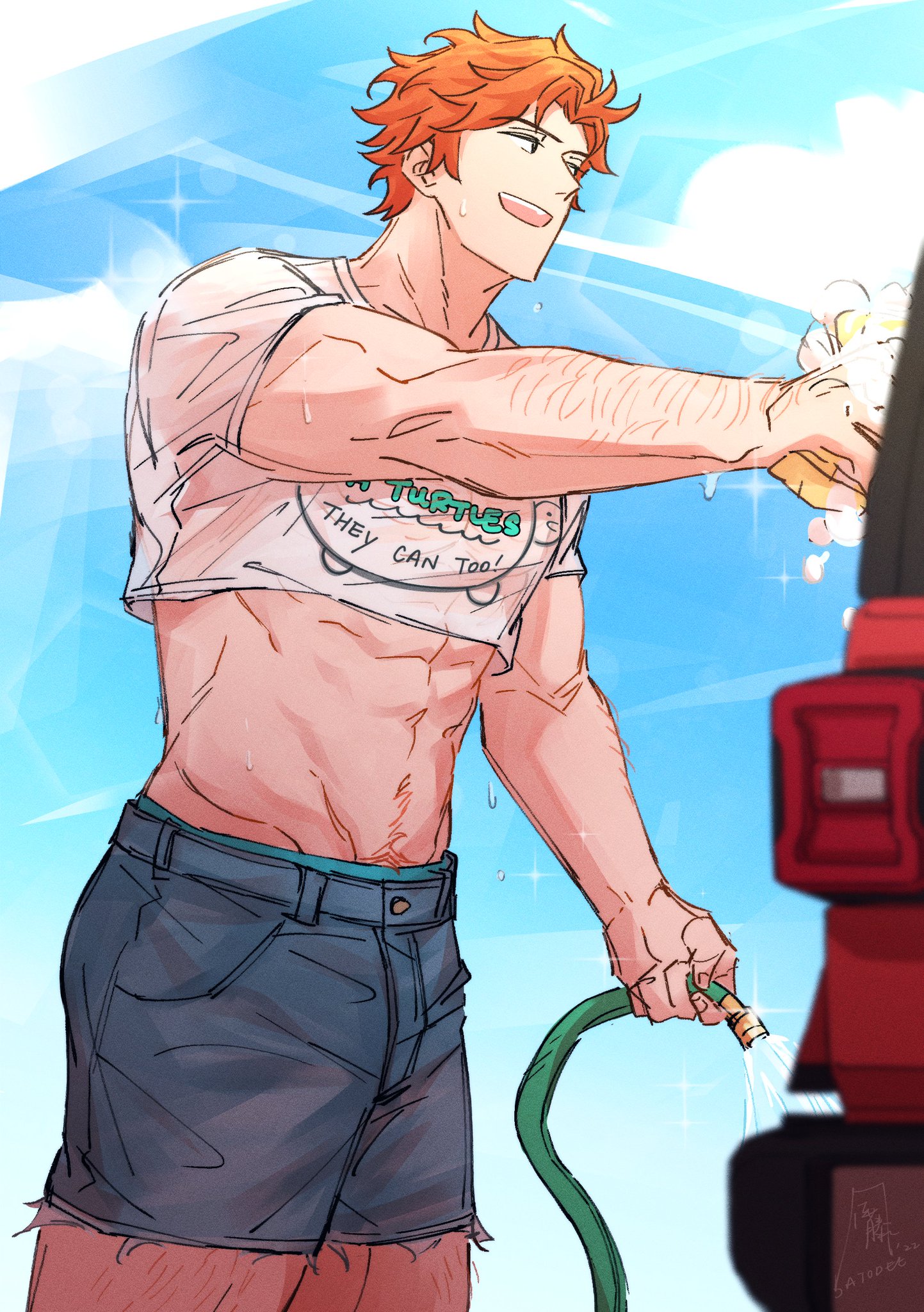 佐藤 on Twitter "Here's Sylvain Jose Gautier holding a charity car wash