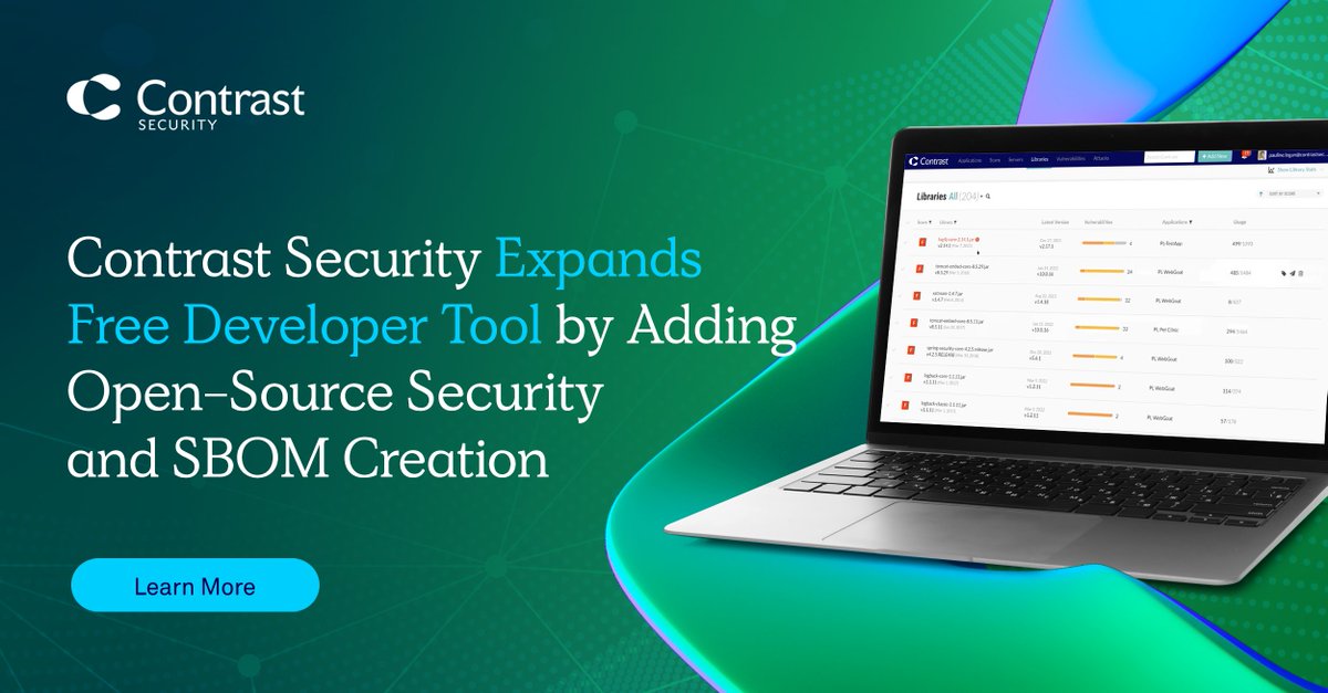 contrastsec's tweet photo. Today we've expanded the offering of our free developer tool, #CodeSec, with SCA functionality to enable easy SBOM creation!

Learn how we've combined world-renowned security testing &amp; SCA functionality in a developer-friendly CLI to secure your code: https://t.co/ZR23n1zT2a https://t.co/C5ZatPxVko
