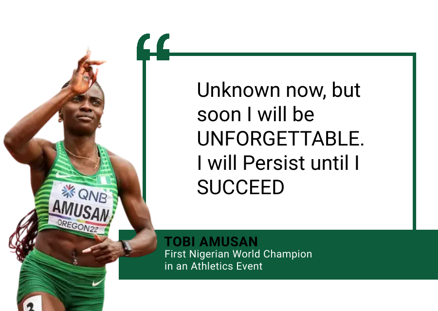 lapoinstitute's tweet photo. Hold on to that ambition and work towards it.....
Here is a little motivation from World Champion Tobi Amusan
#lapoinstitute #motivation #determination #success #goals https://t.co/P4gN9cZAwn