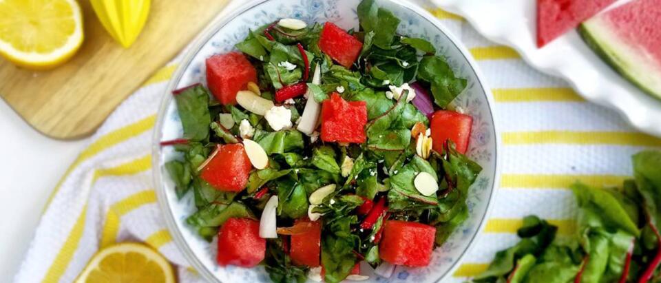 FoxyProduce's tweet image. Our Red Chard and Watermelon🍉Salad🥗recipe is a summer favorite. 🍉🥗 
Use this link  👉foxy.com/recipes/red-ch… for recipe details. #NationalWatermelonDay
