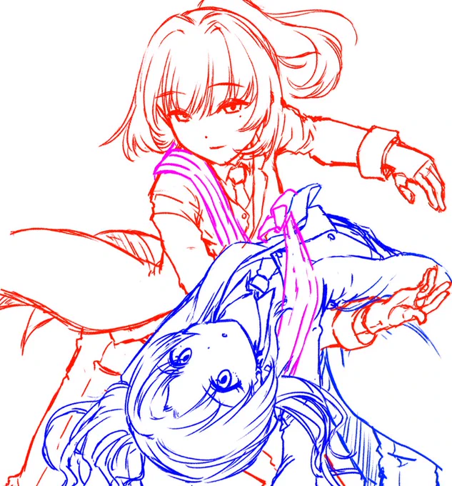 skebwip。このアタリをさらっと描けるようになったあたり漫画による地力めちゃくちゃついてるのを感じる……!!!!! 