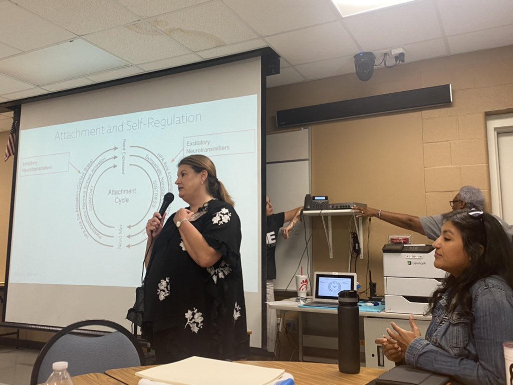 sher_miles's tweet photo. Thank you Dr. Cox and Erica Hamilton for presenting this morning! We are Brain Architects and a Calming Force for our students AND each other! https://t.co/i7HjXs8dei