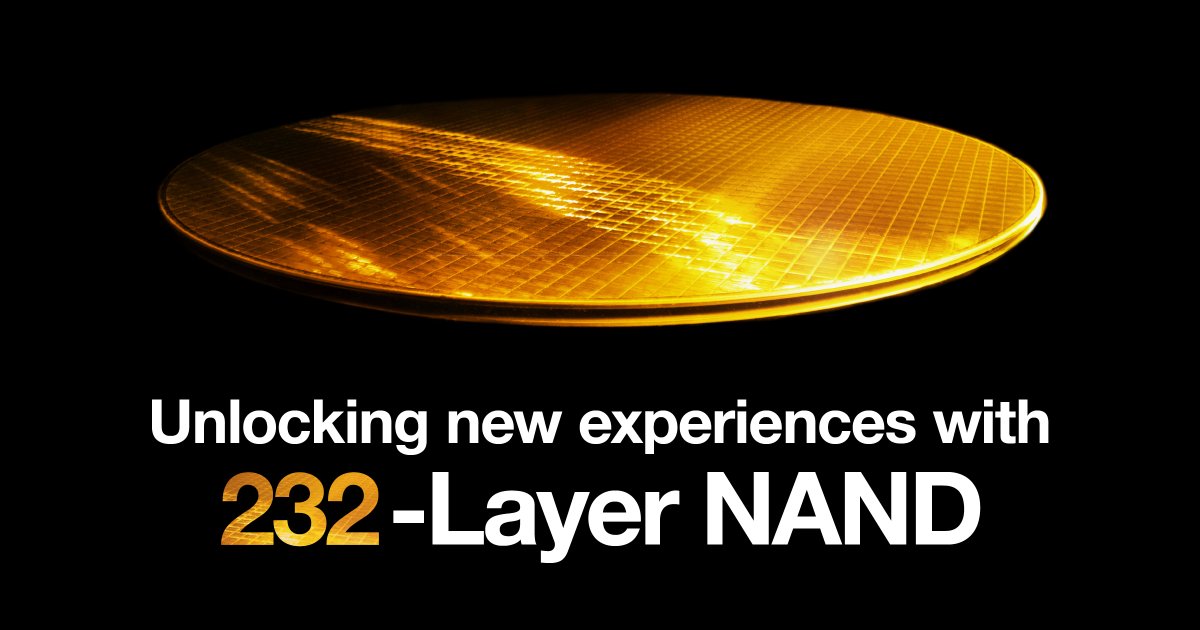 MicronTech's tweet photo. #NAND storage technology has been key to the development of technology. Discover how our new 232-layer NAND will revolutionize innovation in remarkable ways: https://t.co/QIDoCRbI6Q #232NAND https://t.co/TPKkAzKHtQ