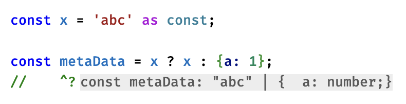 r1337's tweet photo. @mattpocockuk @typescript If the object is not empty, the inferred type is what I would expect https://t.co/0WTHv6Zonr
