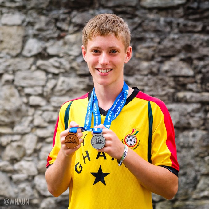 yencomgh's tweet photo. Ladies and Gentlemen, we present to you the winner of Ghana's first-ever Unicycling World Championship medals!

Banboora Trey, a native of Nareligu in the North-East 
Photo by @whaun (Twitter) https://t.co/SjaYtV4yZf