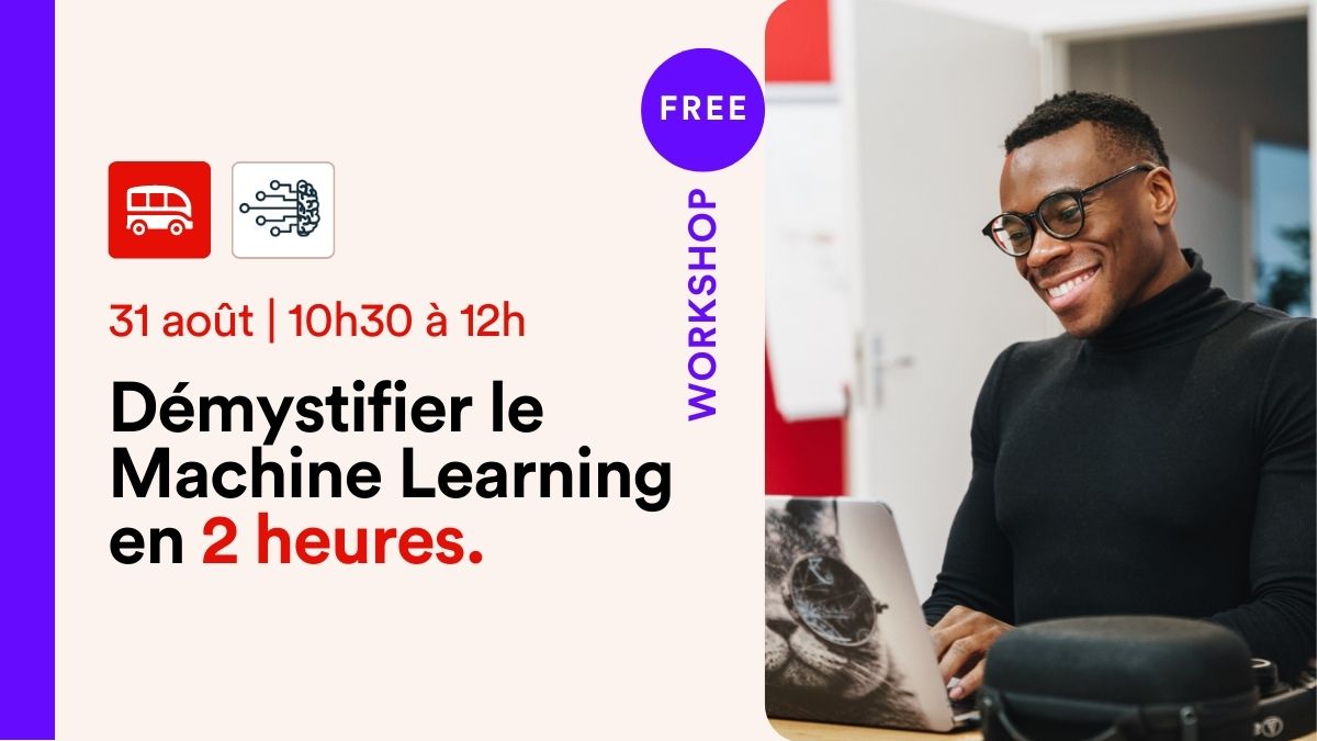 Le Wagon Marseille (@lewagonmrs) on Twitter photo Vous avez envie de mieux comprendre le #machinelearning ?
<a href="/LeWagonMrs/">Le Wagon Marseille</a> vous propose une session démystification pour découvrir ce concept.
C'est le 31 août 2022 de 10h30 à 12h !
Inscription requise : app.livestorm.co/le-wagon-7/ate…
#livestorm #marseille #lewagon #ia #datascience Vous avez envie de mieux comprendre le #machinelearning ?
<a href="/LeWagonMrs/">Le Wagon Marseille</a> vous propose une session démystification pour découvrir ce concept.
C'est le 31 août 2022 de 10h30 à 12h !
Inscription requise : app.livestorm.co/le-wagon-7/ate…
#livestorm #marseille #lewagon #ia #datascience