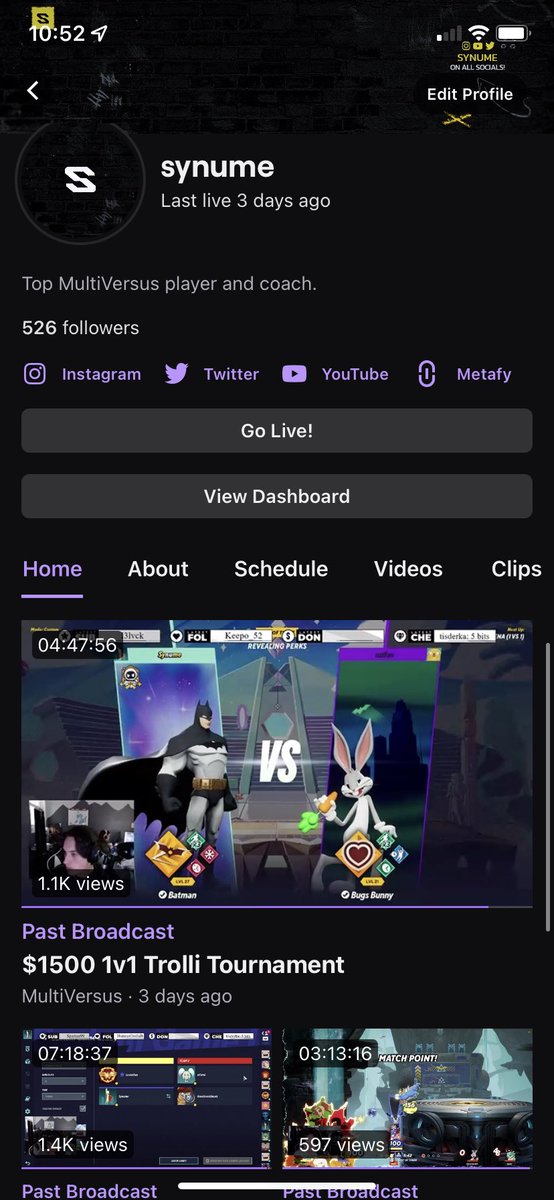 synume's tweet image. Closing in at 800 followers on Twitter (was at 300 2 weeks ago), 526 on Twitch (100 2 weeks ago) and 500 on YouTube (100 2 weeks ago) I’m loving the steady growth. Thank you #multversus community, I can’t wait to see you all at EVO ❤️