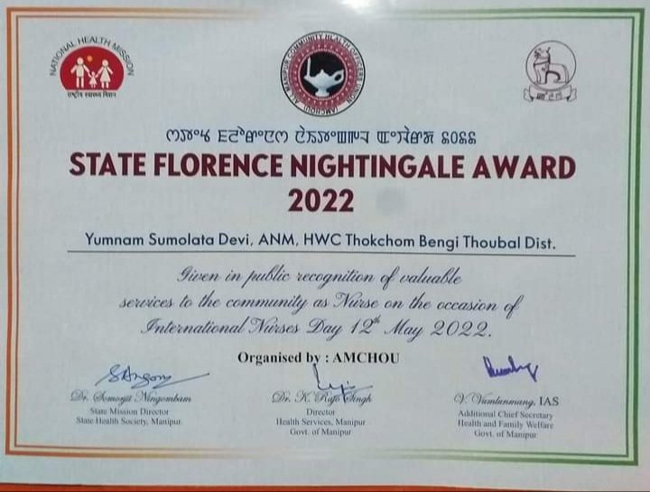 anm_fhw's tweet photo. Awarded "State Florence Nightingale Award 2022"
on this "International Nurses Day Celebration " celebrated at Indian Medical Association Hall, Imphal. https://t.co/5vmYPgam9h