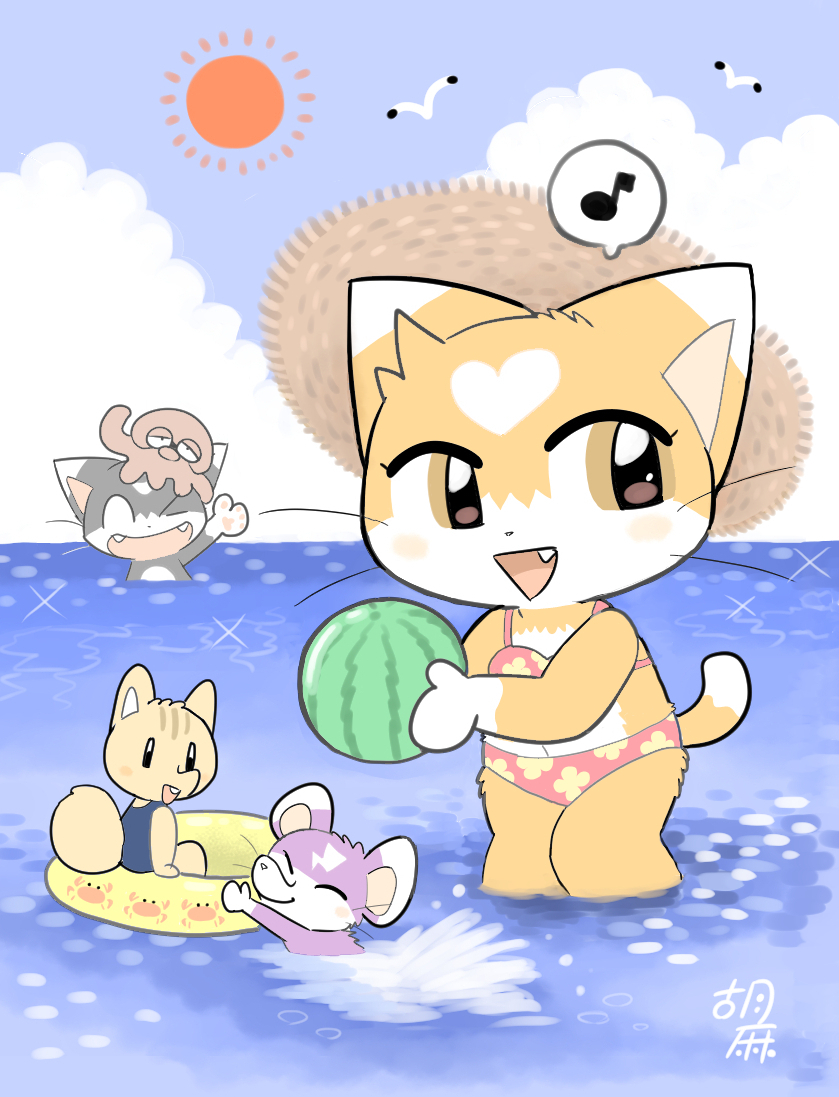 暑中お見舞い申し上げます。

先日投稿した絵を少しアレンジしました。 
