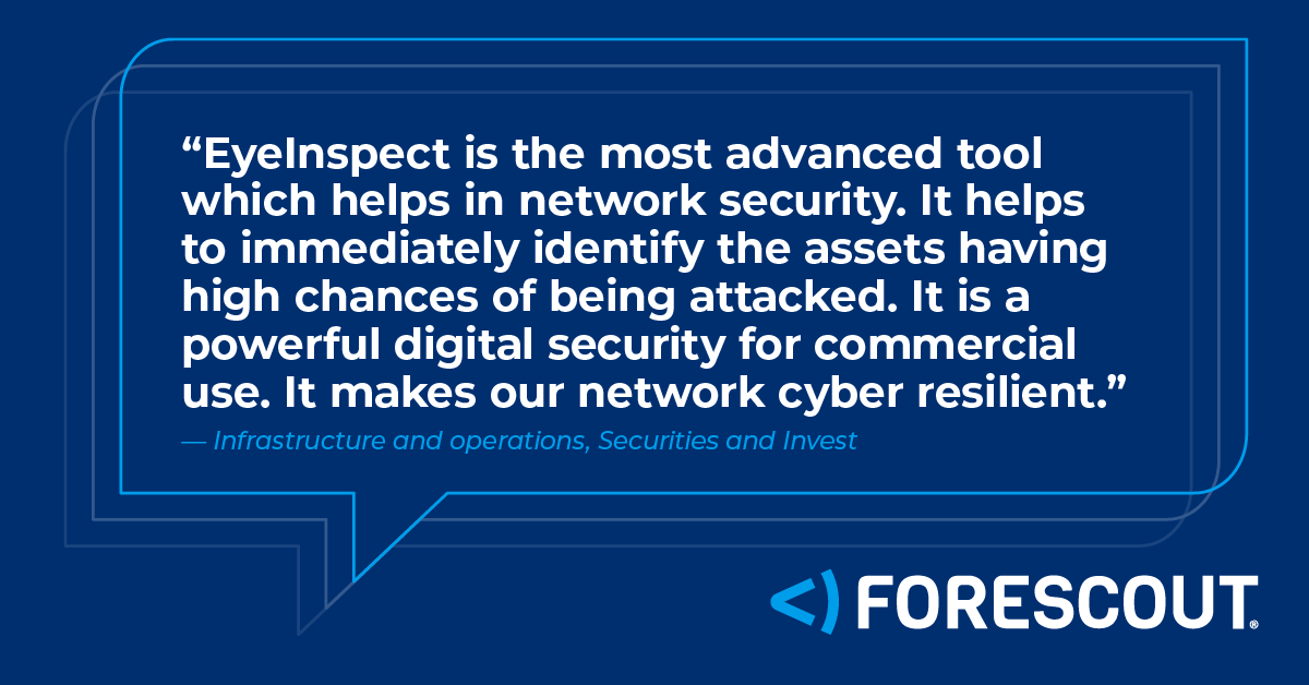 Forescout's tweet photo. Don’t take our word for it. See what our customers have to say about Forescout. Go here to read the full review on Gartner Peer Insights: https://t.co/d58bZdxPUz https://t.co/RDk65pyOvK