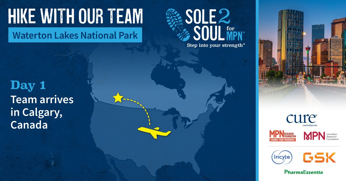 Sole2SoulforMPN's tweet photo. The #Sole2SoulForMPN team is arriving in Calgary for our trek in Waterton Lakes National Park!
Follow the team at: https://t.co/NMq0rzIi0C
@cure_today @CanadianMpn @MPN_RF @GSK @PharmaEssentia @Incyte
#S2S #Sole2Soul #ICareForACure #CMPNRF #MPNRF #GSK #PharmaEssentia #Incyte https://t.co/1CeTIM0mHf