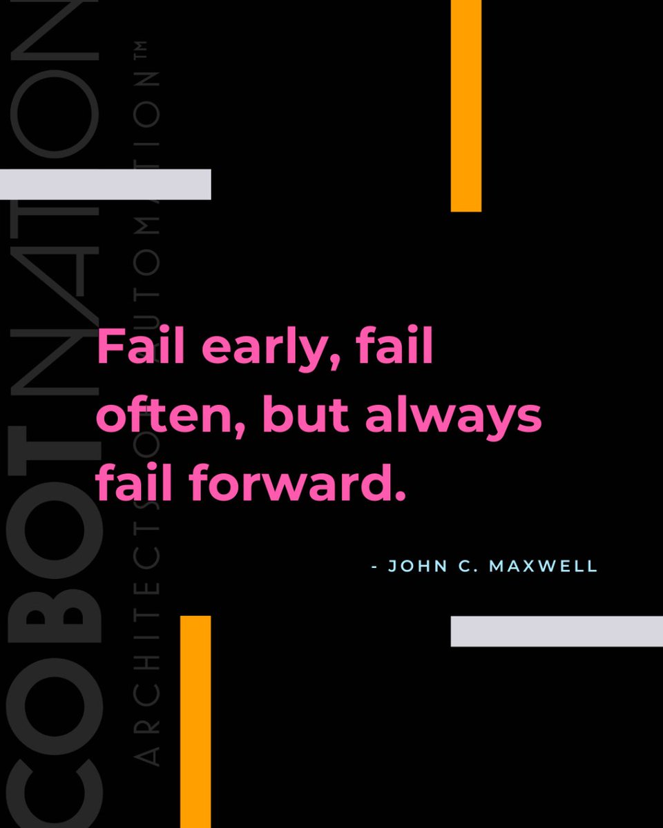 CobotNation's tweet photo. Failure is an integral part of learning & it's something we should all embrace👏 Learning from mistakes & enjoying the process will make success & accomplishments more rewarding🏆
Do you agree?
#automation #technology #robots #robotics #CobotNation #ArchitectsofAutomation https://t.co/9GEedgHig4