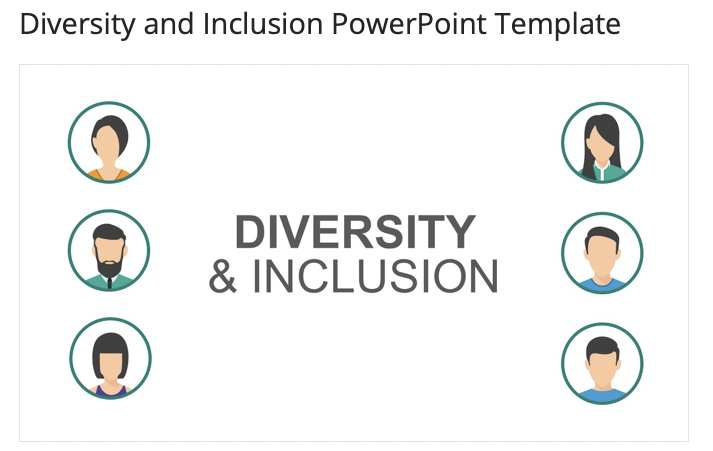 Notice anything about this "diversity and inclusion" powerpoint template? Maybe it's all "diversity of thought"?