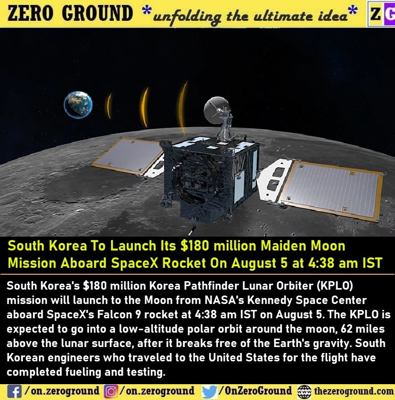 OnZeroGround's tweet photo. https://t.co/9ClYNVhBZa -  South Korea To Launch Its $180 Million Maiden Moon Mission Aboard SpaceX Rocket On August 5. #space #nasa #time #home #station #earth #spacestation #outerspace #year #star #aries #boeing #ship #cap #living #man #students #video https://t.co/0OrvWojCQH