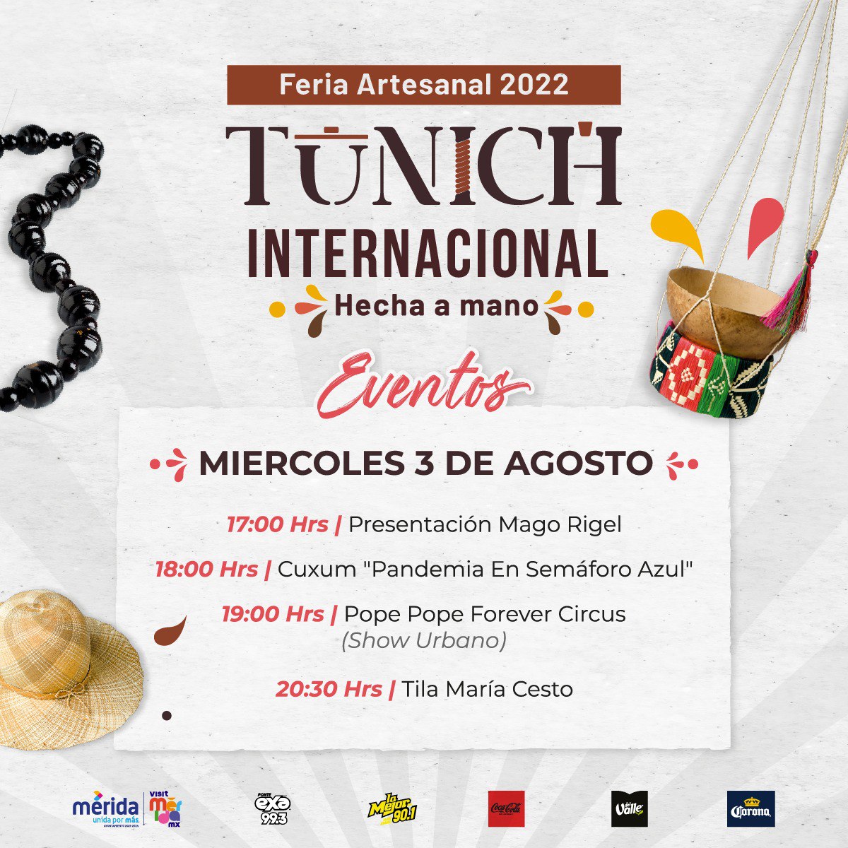 RenanBarrera's tweet photo. ¡El arte se vive en #Tunich2022! 🙌🏼

Hoy miércoles ven a #Dzityá, tenemos actividades para toda la familia en la Feria Artesanal más importante del sureste mexicano. Sigamos impulsando lo #HechoAMano por las y los artesanos de #Mérida. 📲 Conoce más en @VisitMeridaMx https://t.co/vgsB4aK0yU