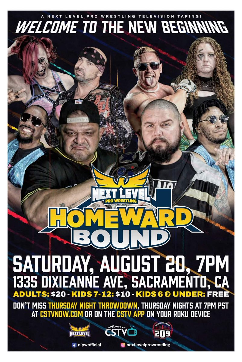 level_wrestling's tweet photo. Our next show is August 20th in #Sacramento ! https://t.co/iMRNn6KyME