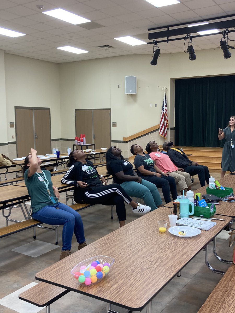 JakeMRobbins's tweet photo. Welcome to The Creek!  Engaging new staff in Minute to Win It games between our stations #MaydeForThis #MCJH #Gators https://t.co/0HKYcZ3hwJ