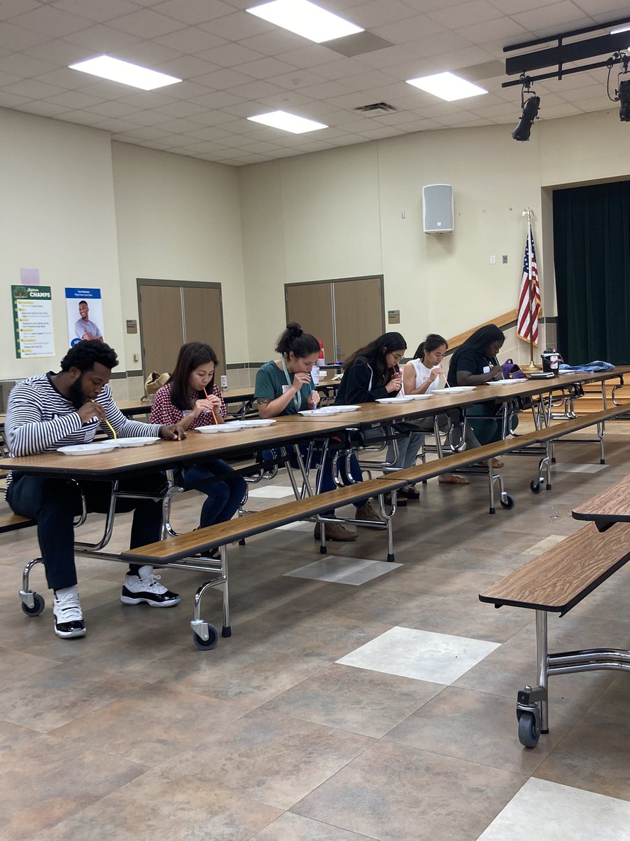 JakeMRobbins's tweet photo. Welcome to The Creek!  Engaging new staff in Minute to Win It games between our stations #MaydeForThis #MCJH #Gators https://t.co/0HKYcZ3hwJ