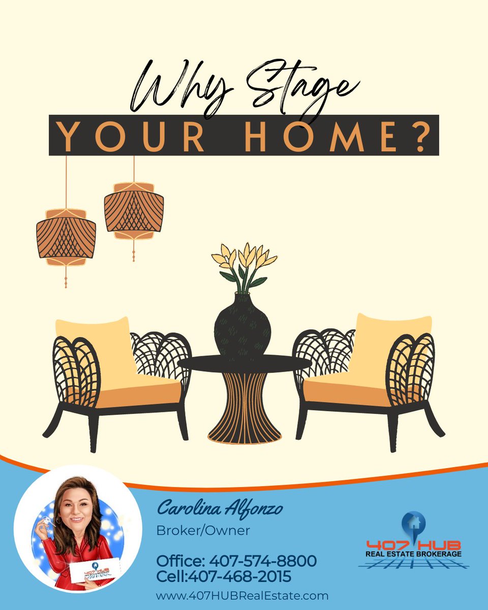 407HUBRealEstat's tweet photo. Did you know that when your home is staged it helps the potential buyer see themselves living there?

When it comes to selling your home, the right staging can make all the difference. https://t.co/3sPtRcOhOd