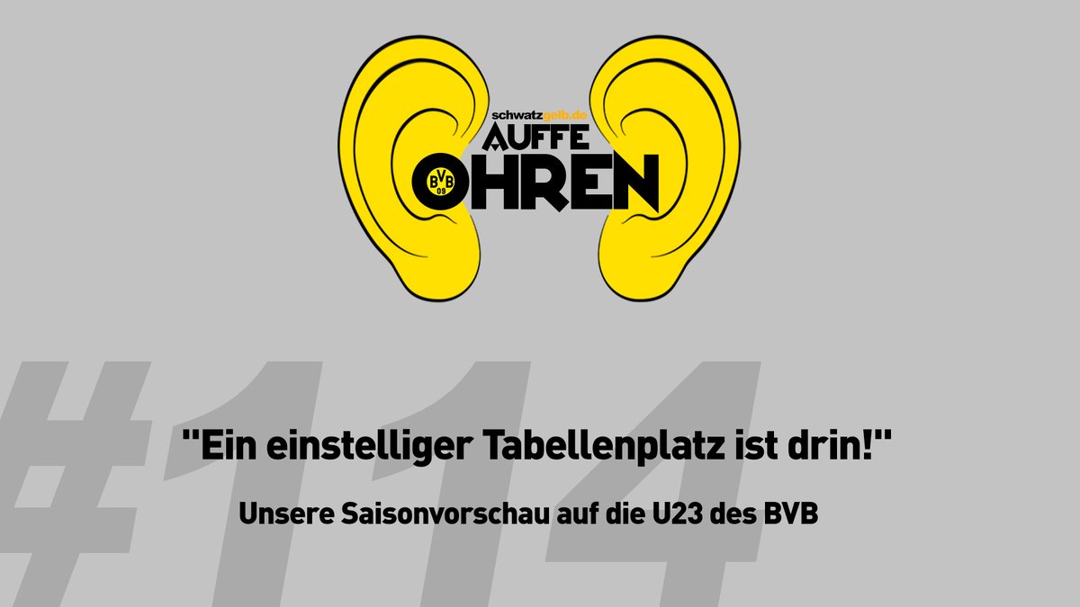 auffeOhren's tweet photo. 🚨 NEUE EPISODE ONLINE🚨
In der 115. Ausgabe von @auffeOhren geht es heute um die U23 des #BVB. @chipsyio & @Timbvb2000 sprechen über die Zweitvertretung der Borussia.
Hört rein!
https://t.co/saK3saFiR8
#BVBU23 #BVBII #BVB2 https://t.co/FTyECBk1v7