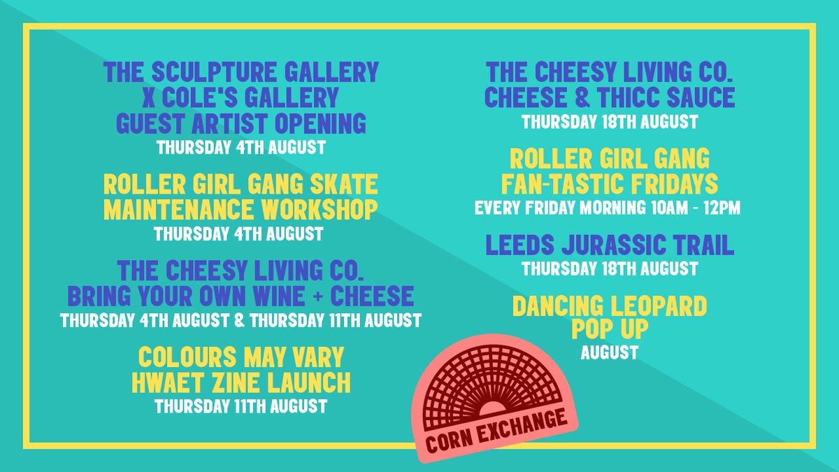 And just like that, it's August! Don't be fooled into thinking that Summer is coming to an end, because we're just getting warmed up 😏 Especially with that hot sauce pairing event from The Cheesy Living Co. 🔥 #LeedsCornExchange #LeedsEvents