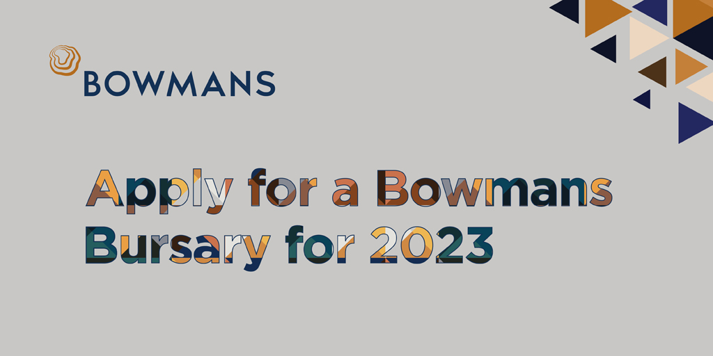 Applications for the Bowmans #BursaryProgramme are now open! We invite aspiring and current #lawstudents to apply before 30 September 2022. To submit your online application please click here: bit.ly/3PXpzj4