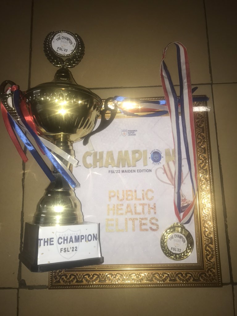 heybeehee's tweet photo. A week ago today, we brought the #FSL trophy home. Public Health Elites πͺπ½πͺπ½ we are the Champions πππ
#FSL #FABAMSASuperLeague #FSLTheBeginning #FSLUniosun @FABAMSA_UNIOSUN https://t.co/SkDRrwG3Xm