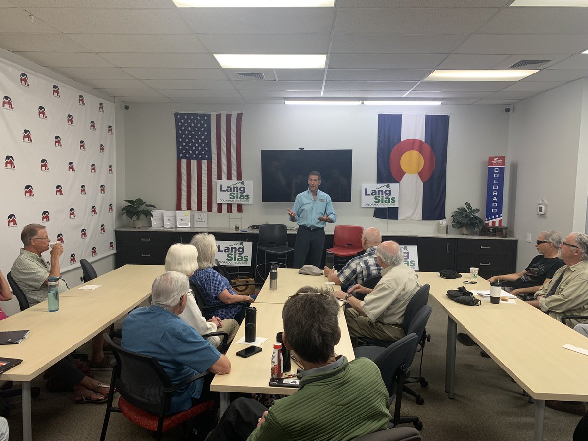 LangSias's tweet photo. Great morning up in Boulder County speaking to voters. Coloradans are ready to return an advocate for the taxpayer back in the State Treasurer’s office. #copolitics #ColoradoCommonSense https://t.co/wD52cvitL9