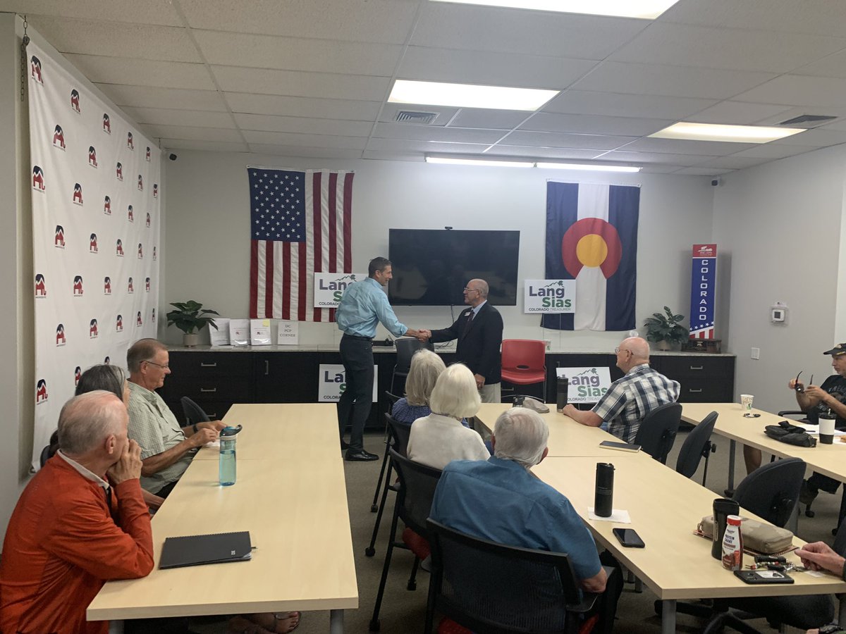 LangSias's tweet photo. Great morning up in Boulder County speaking to voters. Coloradans are ready to return an advocate for the taxpayer back in the State Treasurer’s office. #copolitics #ColoradoCommonSense https://t.co/wD52cvitL9