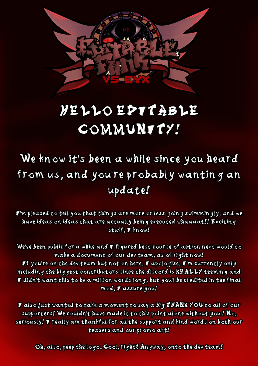 EditableFunkEYX's tweet photo. Hello :) we bet you're just itching to know how long until your demise, so why not meet the minds behind the madness?👁️#fnf #sonicexefnf #sonicexe https://t.co/WgspysnI67