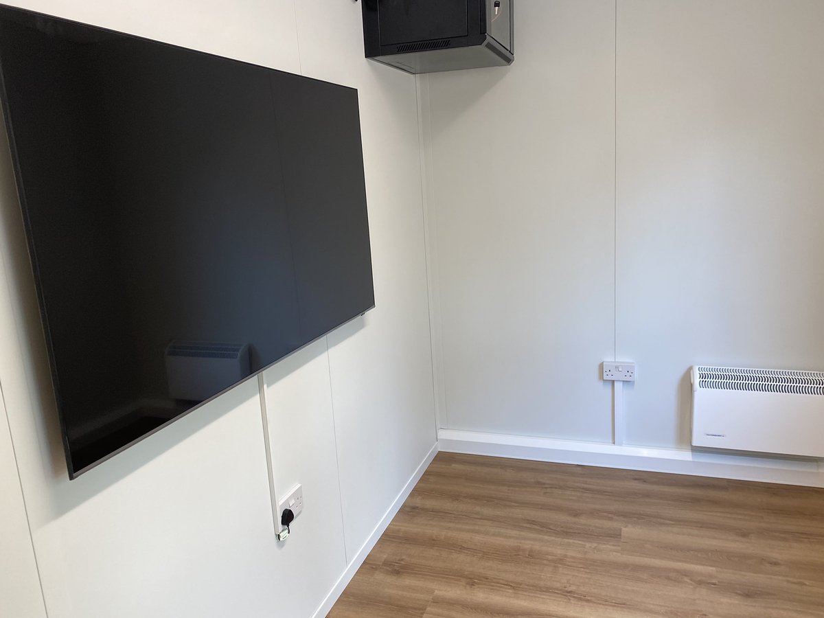 Steveellis06's tweet photo. Finalising the CAT HQ building today. Kitchen delivered. Thanks to @Seven11Systems for the install of the TVs and IT equipment. Flooring done. Now just for the furniture. @CAcademiesTrust https://t.co/Q005aywcCo