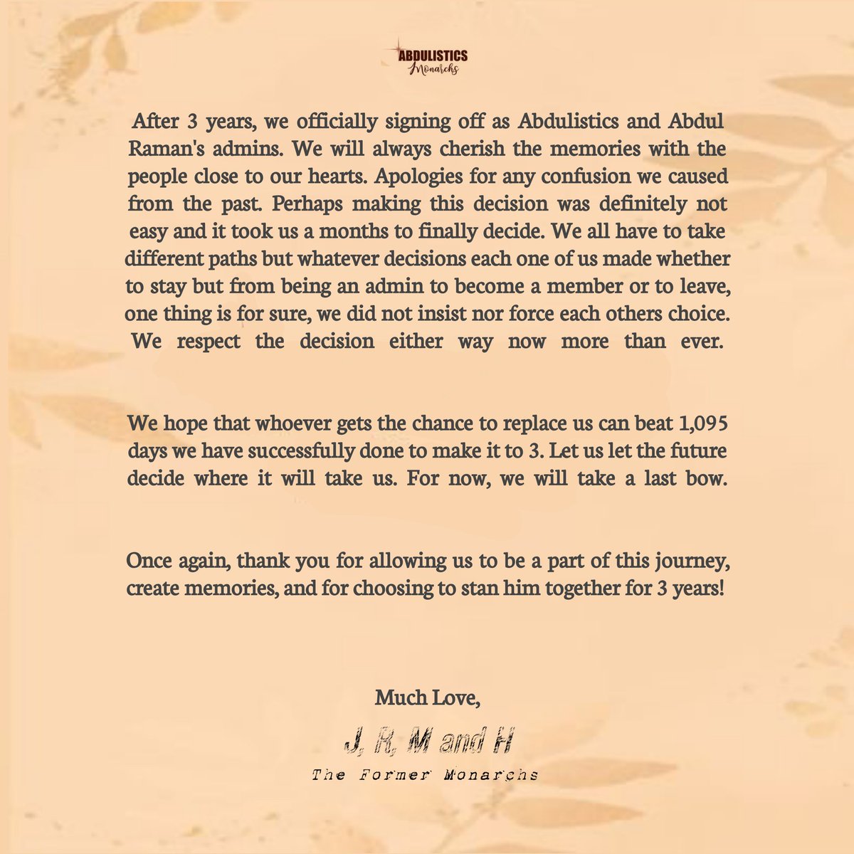 ALMonarchs's tweet photo. See you around, #Abdulistics. 🤎 https://t.co/7JS7kBpw4X