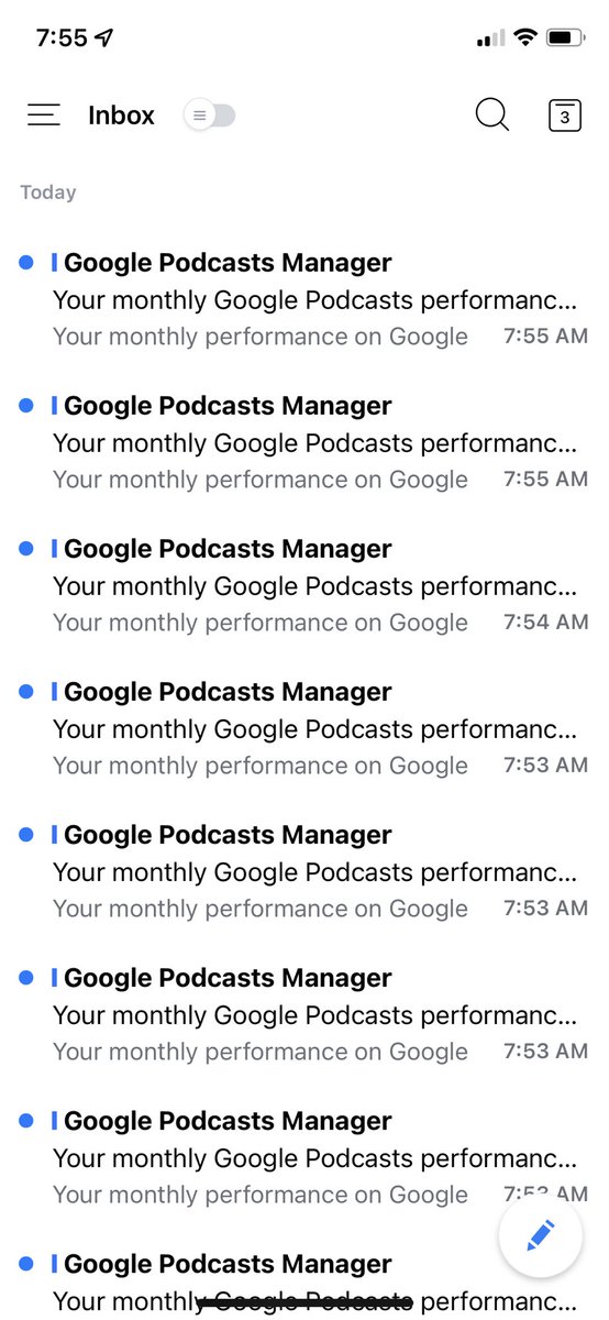 MathewPassy's tweet photo. Dear @Google podcasts team. One email with the stats on all of my shows would suffice. #itkeepsgoing https://t.co/Oq8YbSooos