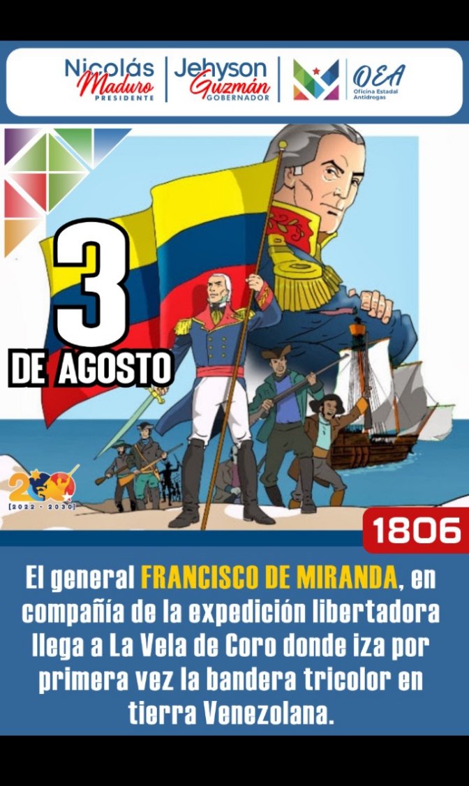gob_oea's tweet photo. Estandarte nacional el 15 de julio de 1811 y el 16 de julio de ese año fue izada por primera vez.
@NicolasMaduro
@dcabellor
@PresidencialVen
@ViceVenezuela
@JEHYSONGUZMAN
@Gairimar
@Lili1422
#PorAmorAMerida #MeridaGobiernoDeSoluciones #PrensaGobernacionDeMerida #NotiMerida https://t.co/KEO2RrM51E