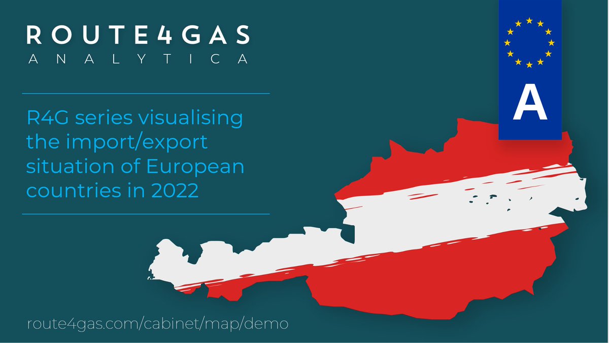 Route4Gas's tweet photo. @Route4Gas launches series visualising the import/export situation of European countries in 2022.
We start with Austrian snapshot following by Germany in few days. https://t.co/HvQTMfpfLc https://t.co/BVG84Anal4